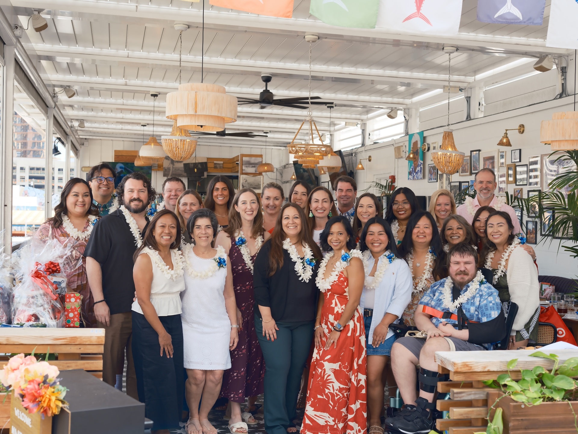 The Make-A-Wish Hawaiʻi ʻohana pictured at last yearʻs holiday party.