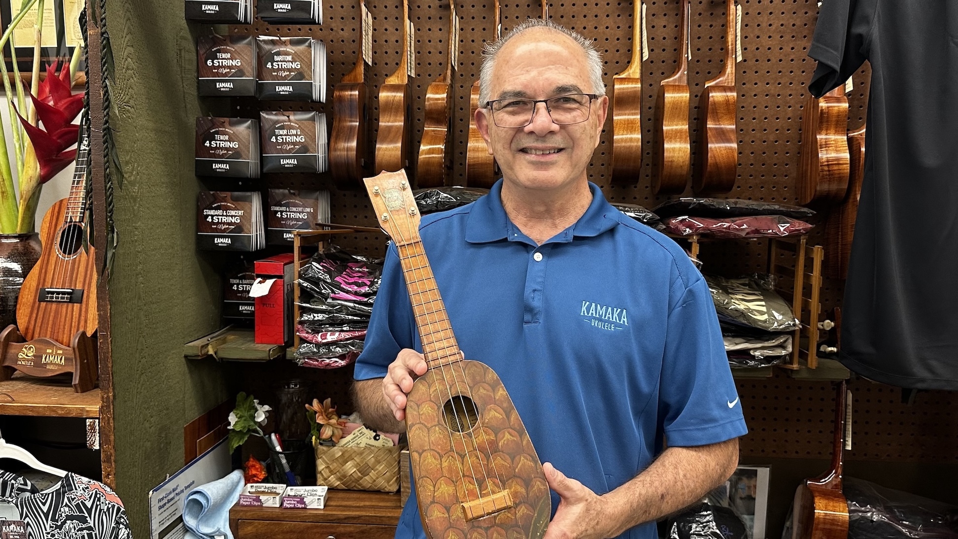 Chris Kamaka Sr., president of Kamaka ʻUkulele.