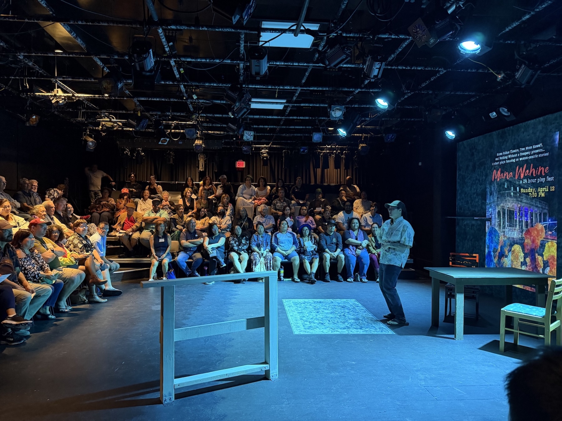 Mana Wahine: A 24-Hour Play Festival was a collaboration between Kumu Kahua Theatre, Tree Moss Hawaiʻi and Nothing Without a Company.