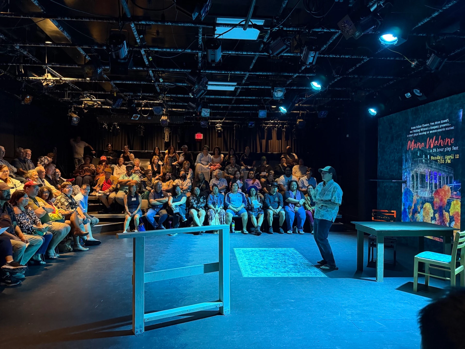 Mana Wahine: A 24-Hour Play Festival was a collaboration between Kumu Kahua Theatre, Tree Moss Hawaiʻi and Nothing Without a Company.