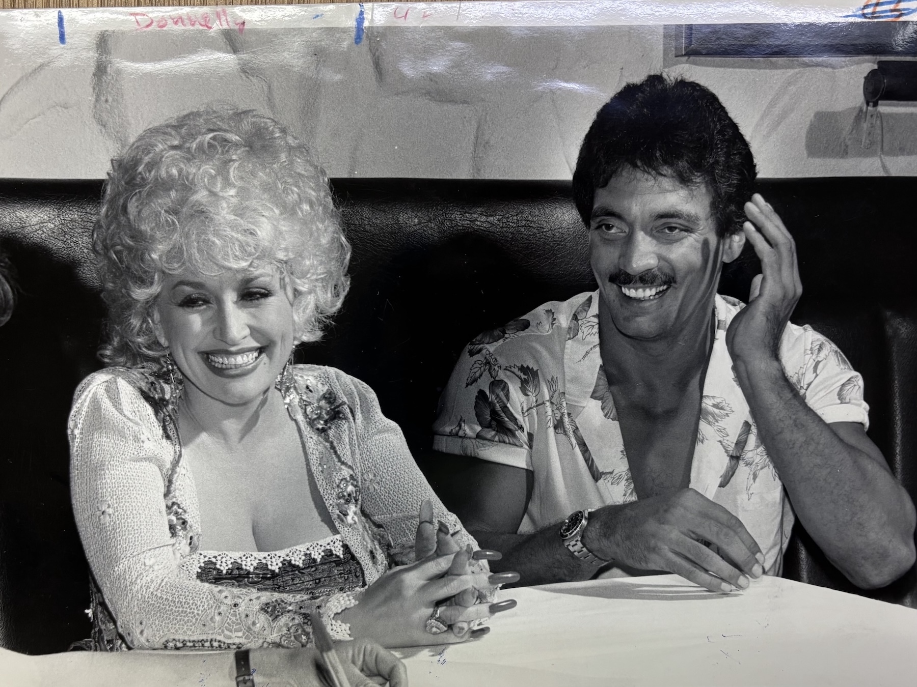 Dolly Parton with her part-time body guard Norm Compton, who went on to become a cowboy singer.