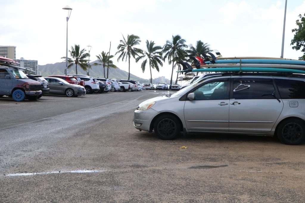 Parking at Ala Wai Small Boat Harbor.