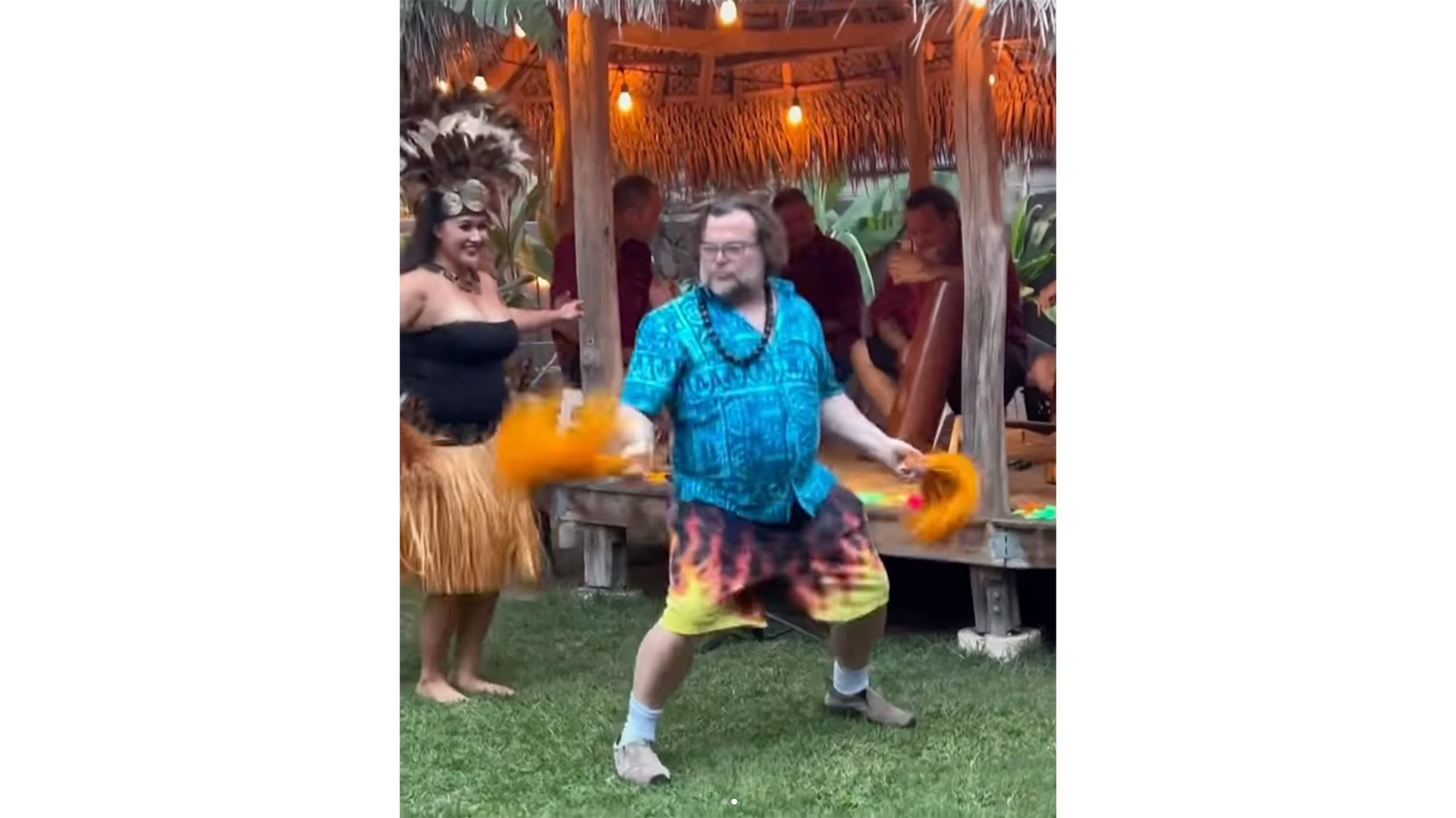 Jack Black at a luau