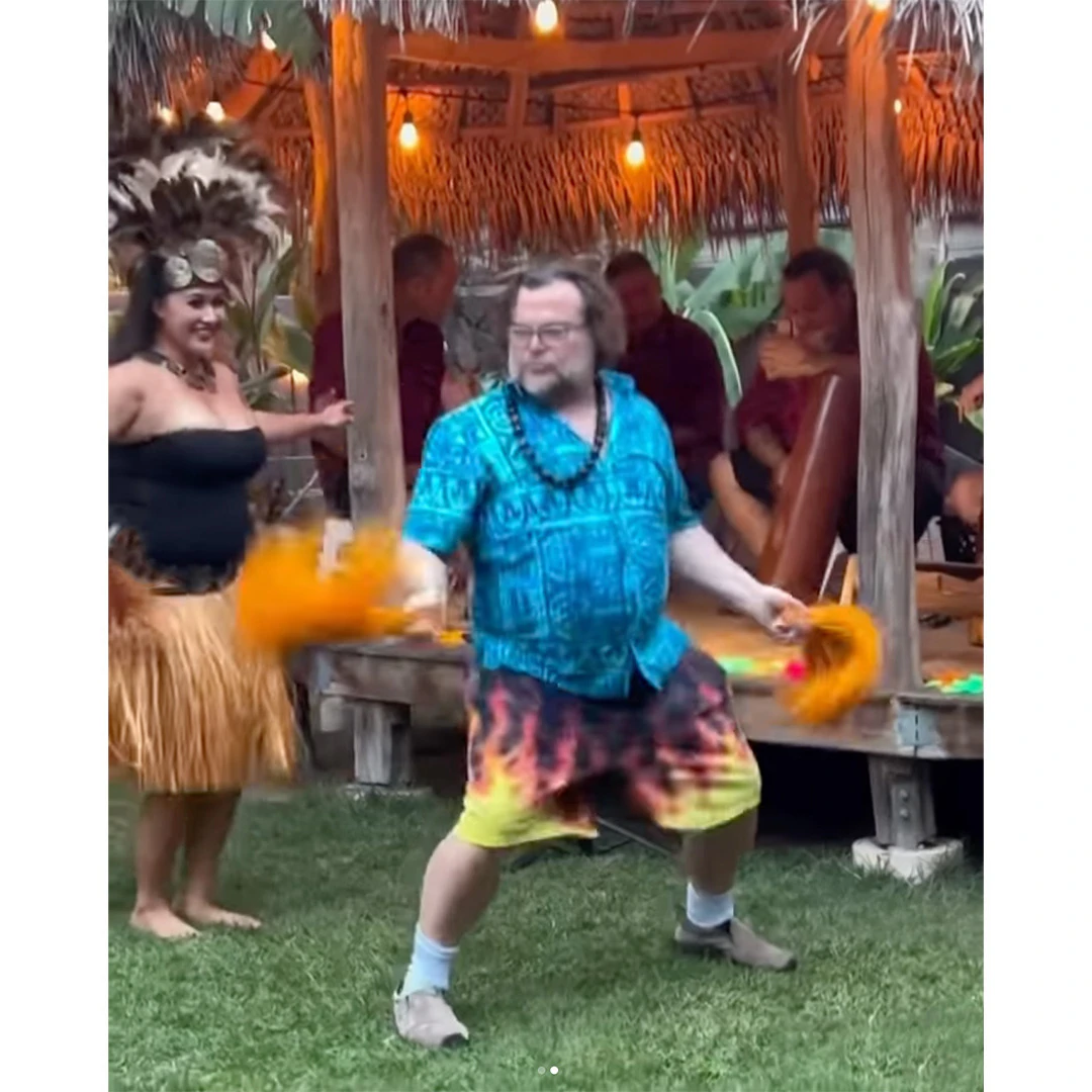 Jack Black at a luau