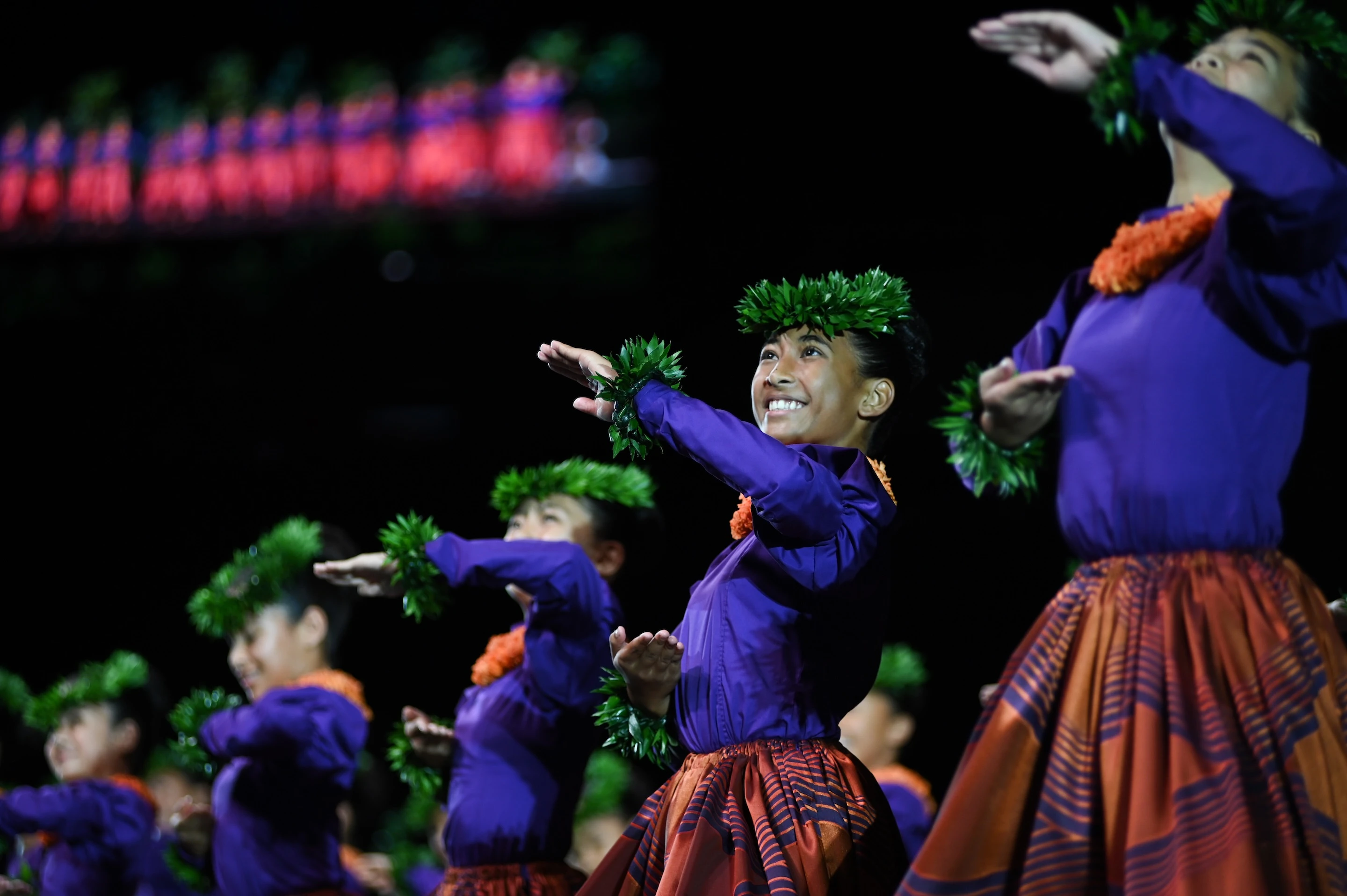 Hālau Hi’iakaināmakalehua, led by Kumu Hula Robert Keano Kaʻupu IV, won Hula Kahiko — Kaikamāhine.