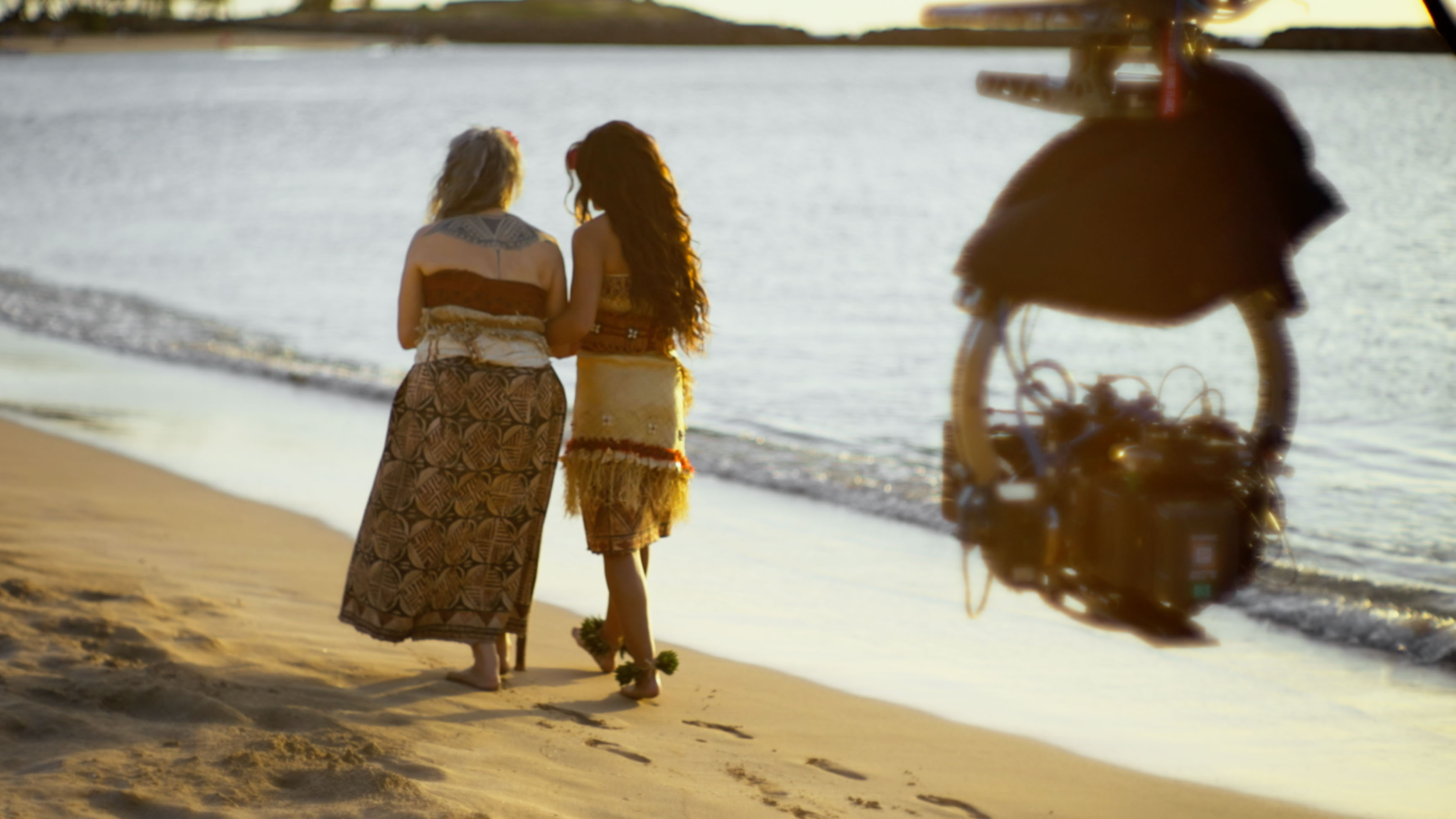 Catherine Laga'aia, right, plays Moana.