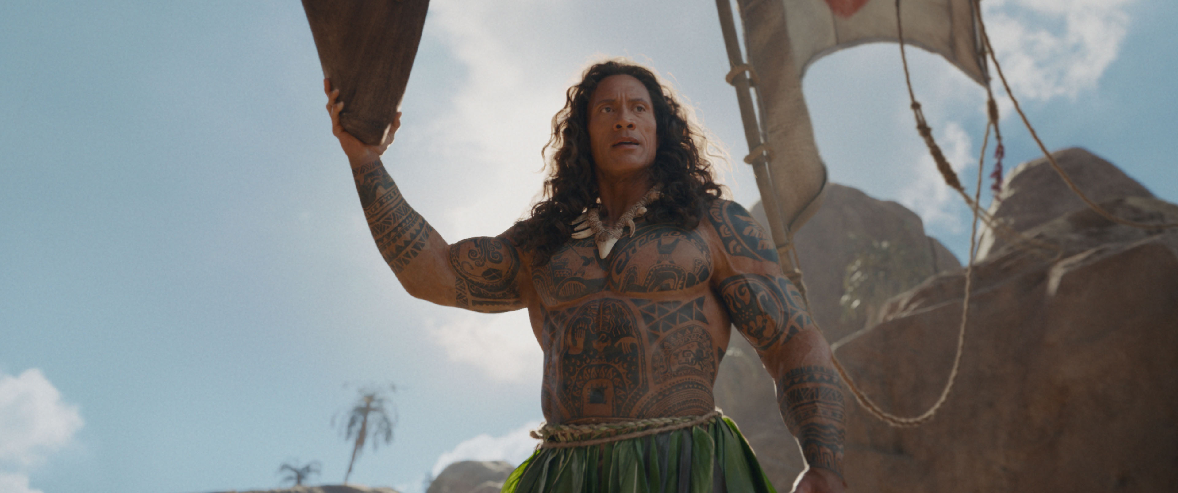 Dwayne “The Rock” Johnson — who was the voice of Maui in the animated films — is the demigod.