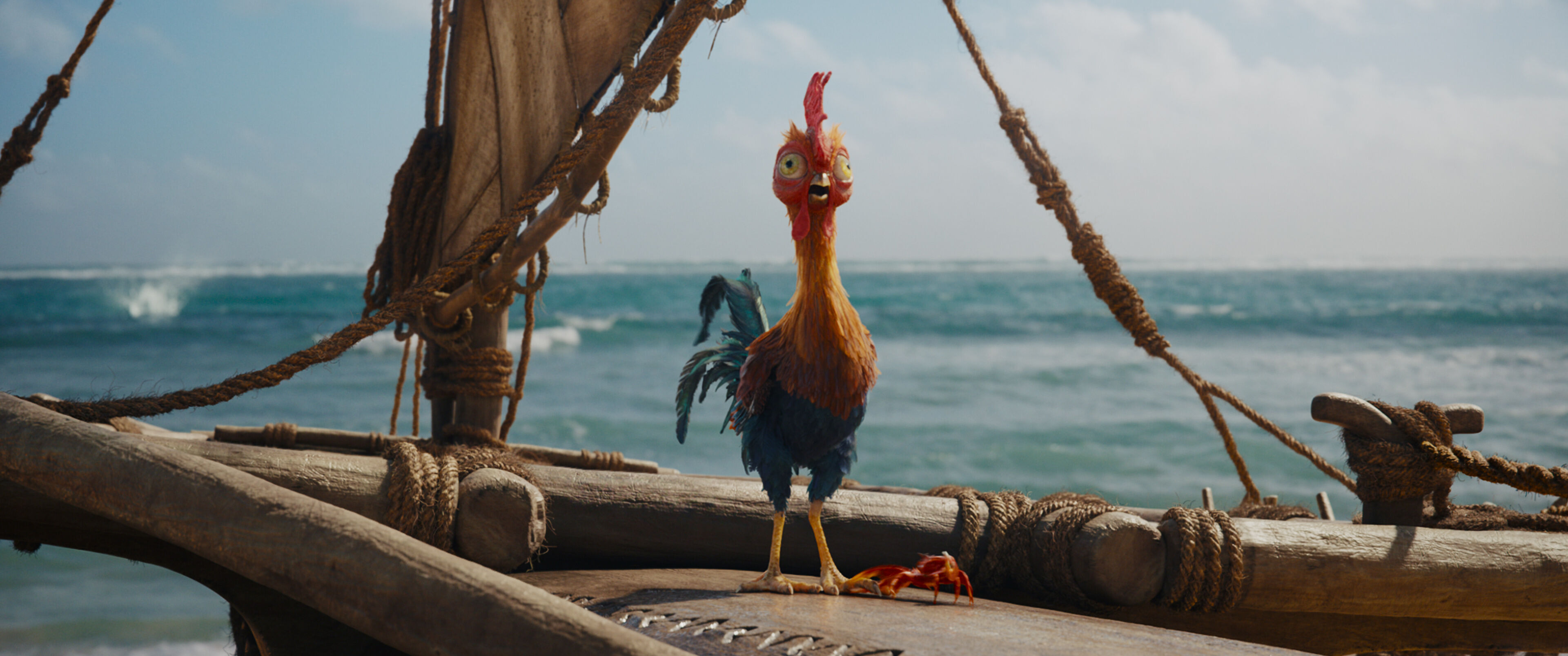 The live action movie features the rooster Heihei.
