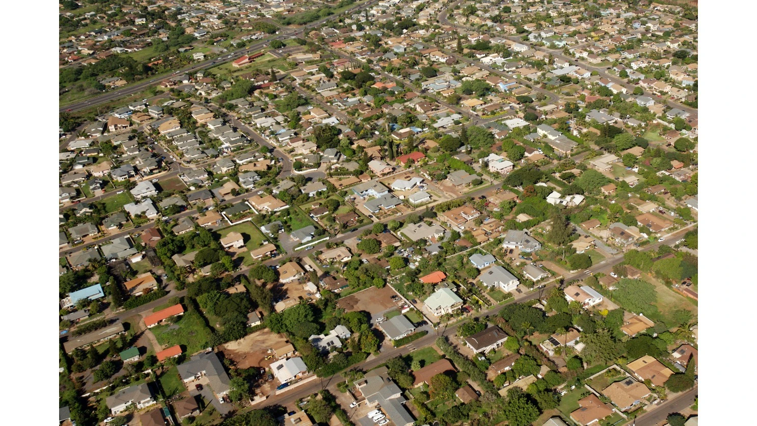South Maui neighborhood aerial