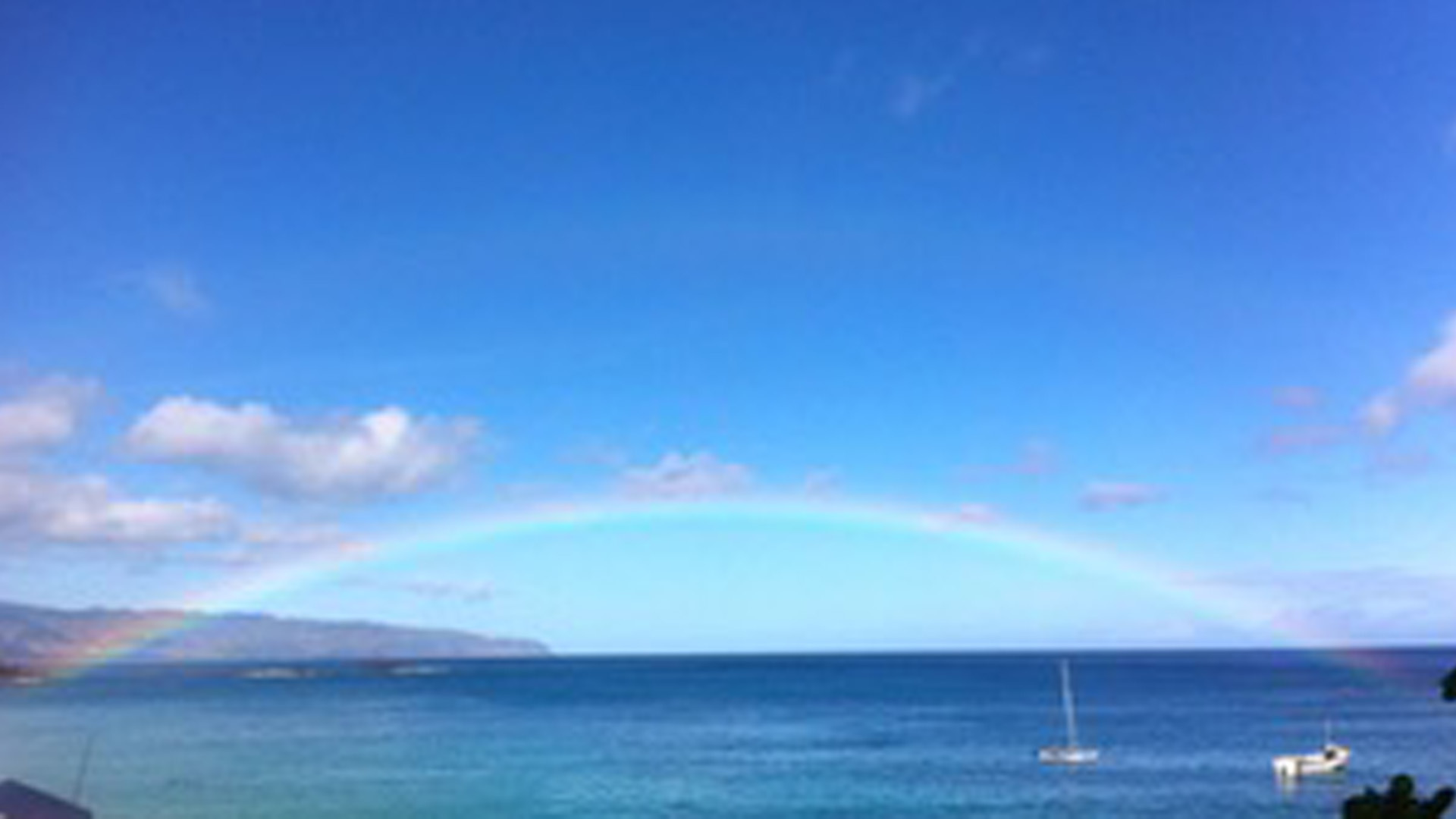 Rainbow over Waimea Bay
