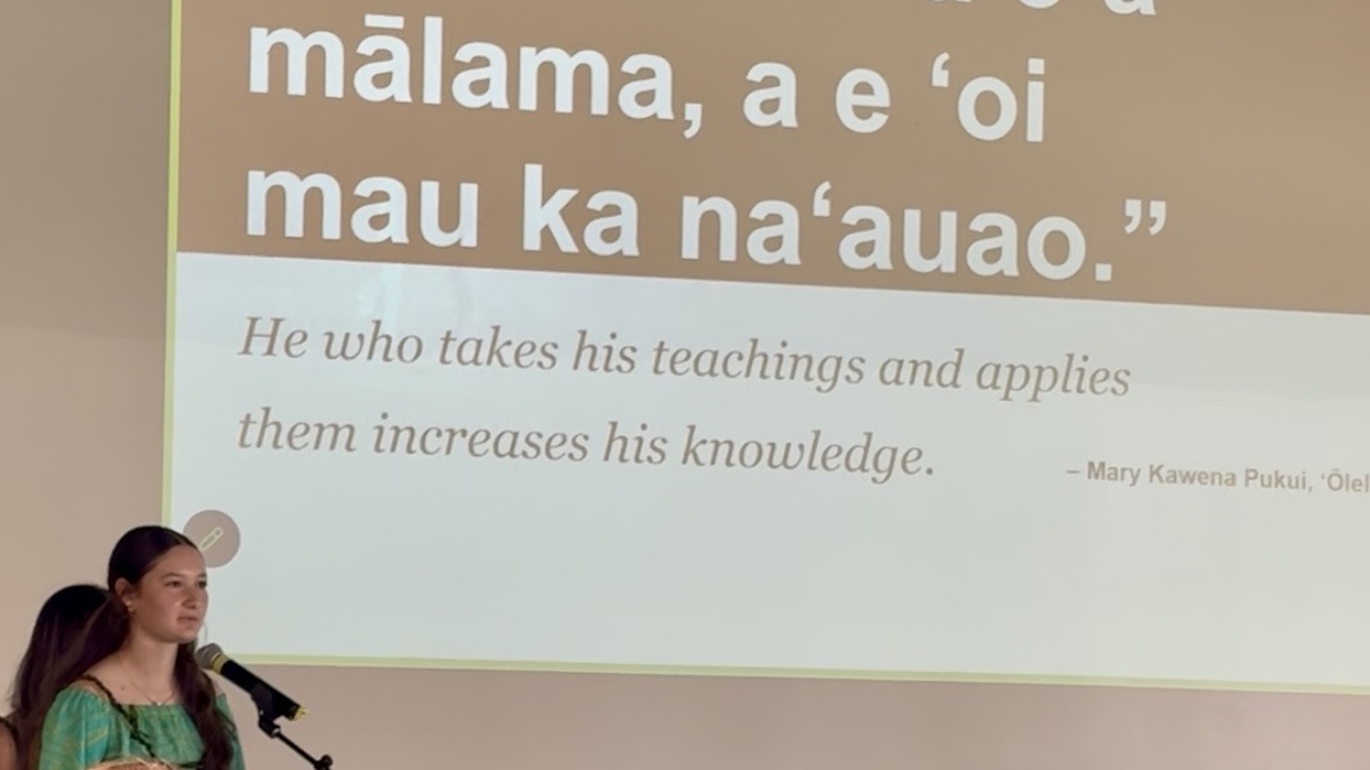Psalm Handley, a sophomore at Kamehameha Schools Kapālama, shared how the summer internship program enhanced her passion for biology, Hawaiian culture and ʻŌlelo Hawaiʻi. Photo by Kelsey Kukaua Medeiros