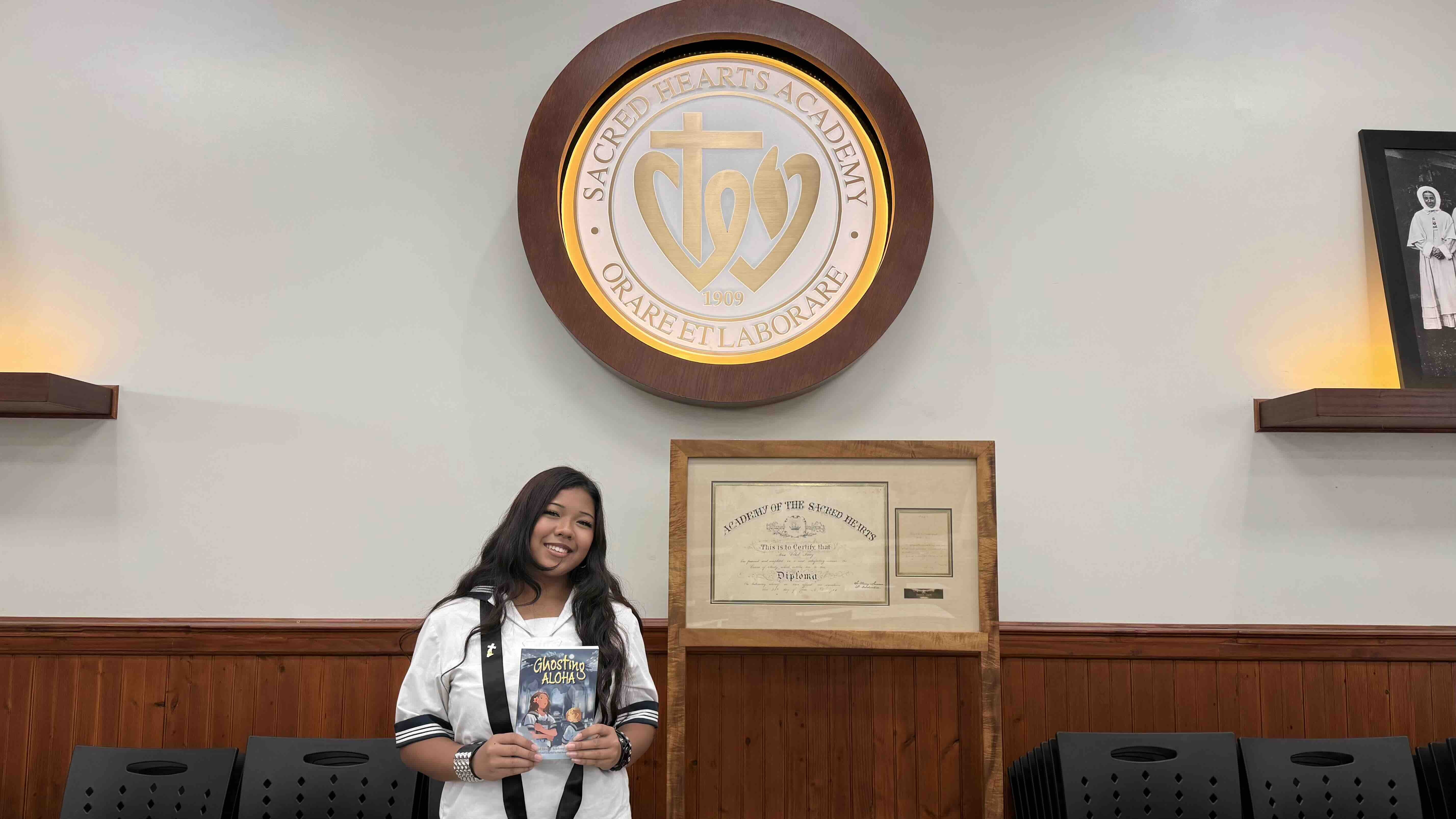 Aureana Coloma says that participating in the summer writing workshop in 2025 as an incoming freshman at Sacred Hearts Academy helped her “break the ice” and make new friends. Now as a sophomore, she's hoping to go into the medical field after college. Photo by Kelsey Kukaua Medeiros