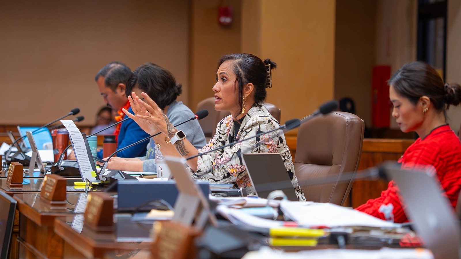 Councilmember Andria Tupola speaks during a City Council meeting on Wednesday, Sept. 9, 2026. Bill 30, sponsored by Tupola, passed Wednesday and would allow the City to permit nonprofits to operate farmers markets and food distribution events in public parks.