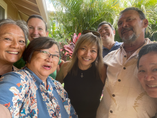 Jeannie Barroga, front left, with members of the Keakalehua Playreading Hui.