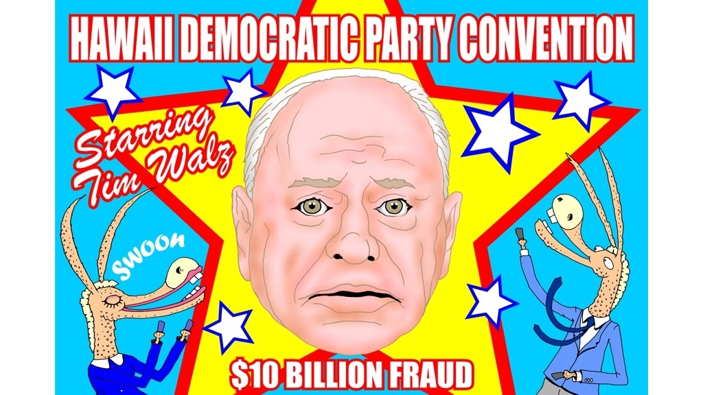 Tim Walz editorial cartoon