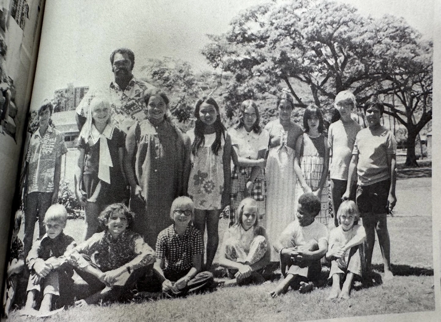 Kevin McCollum (far right), who was in fifth grade at the time, is shown sitting next to “Barry” Barack Obama, who was in sixth grade, in this 1972 yearbook from Punahou School. McCollum and Obama were part of student council together in grade school.