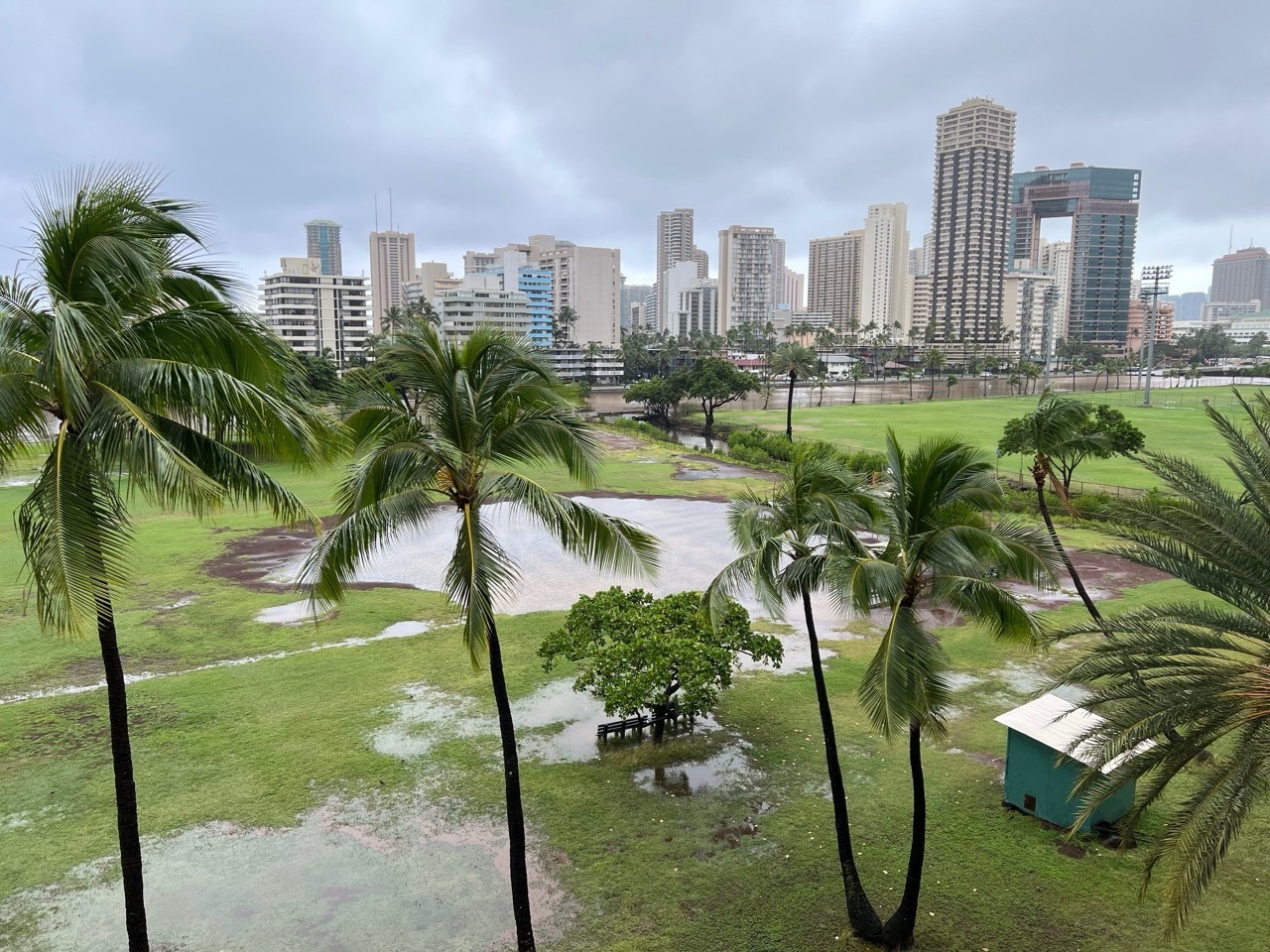Ala Wai Community Park flooded