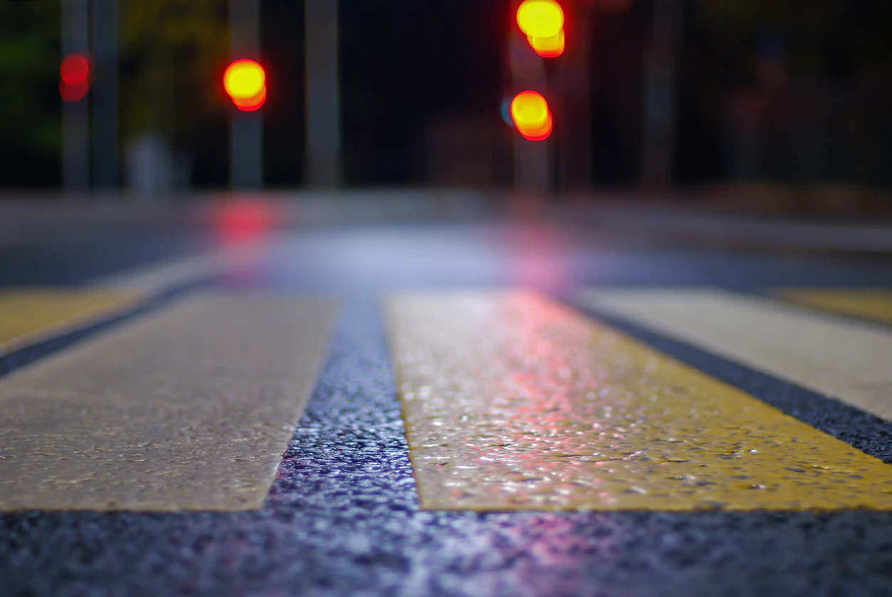 crosswalk at night