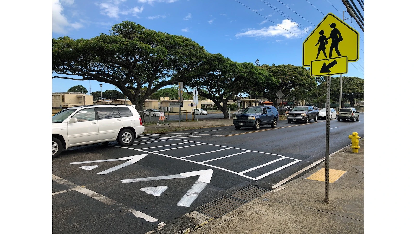 A raised crosswalk installed in Kalihi.