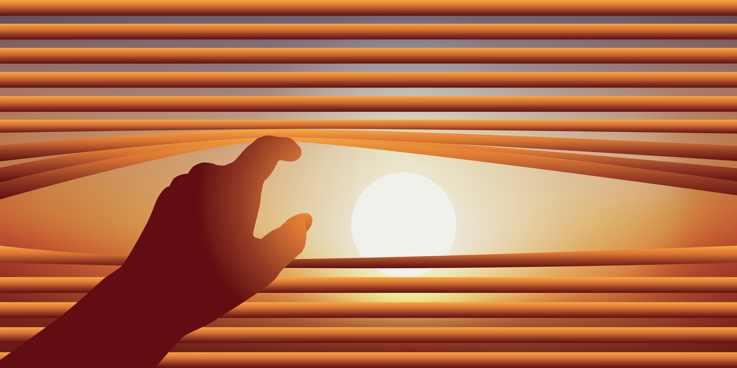 sunshine through blinds