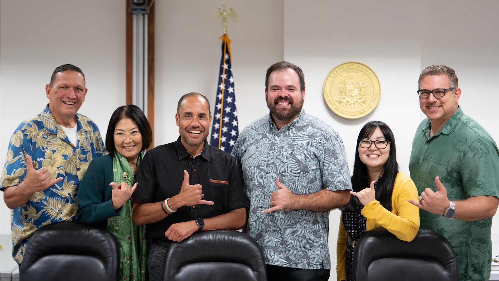 (Left to right) Sen. Kurt Fevella, Sen. Sharon Moriwaki, Sen. Donovan Dela Cruz, Rep. Chris Todd, Rep. Jenna Takenouchi, Rep. Joe Gedeon