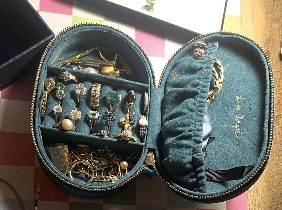A case of jewelry, contents now stolen.
