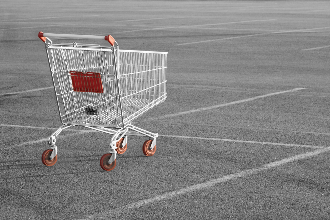 shopping cart in parking lot