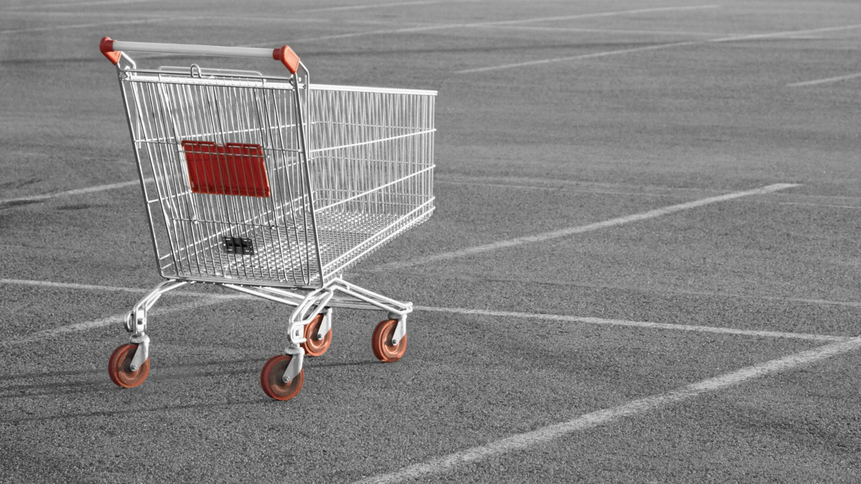 shopping cart in parking lot
