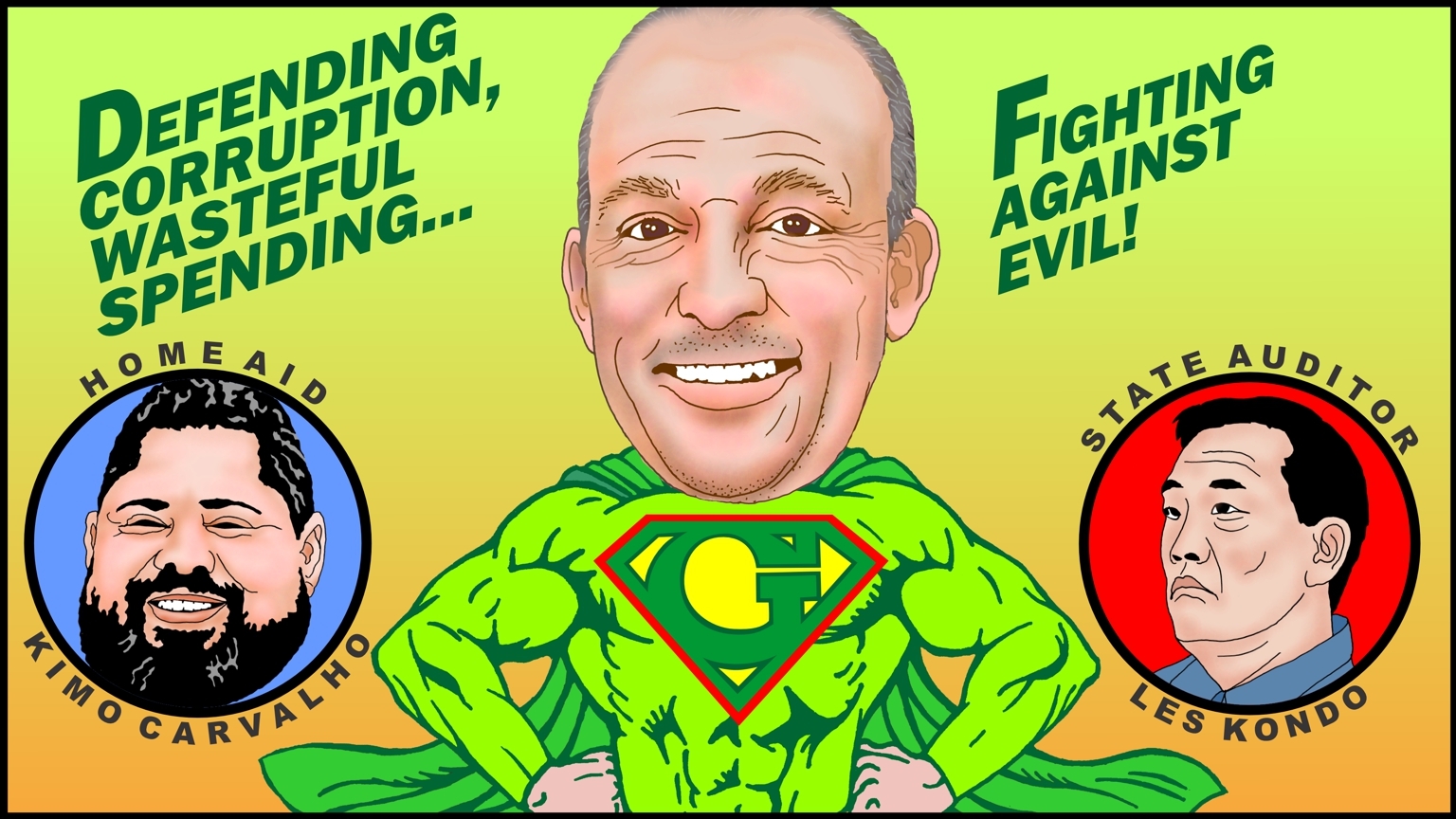 Editorial cartoon of Gov. Josh Green