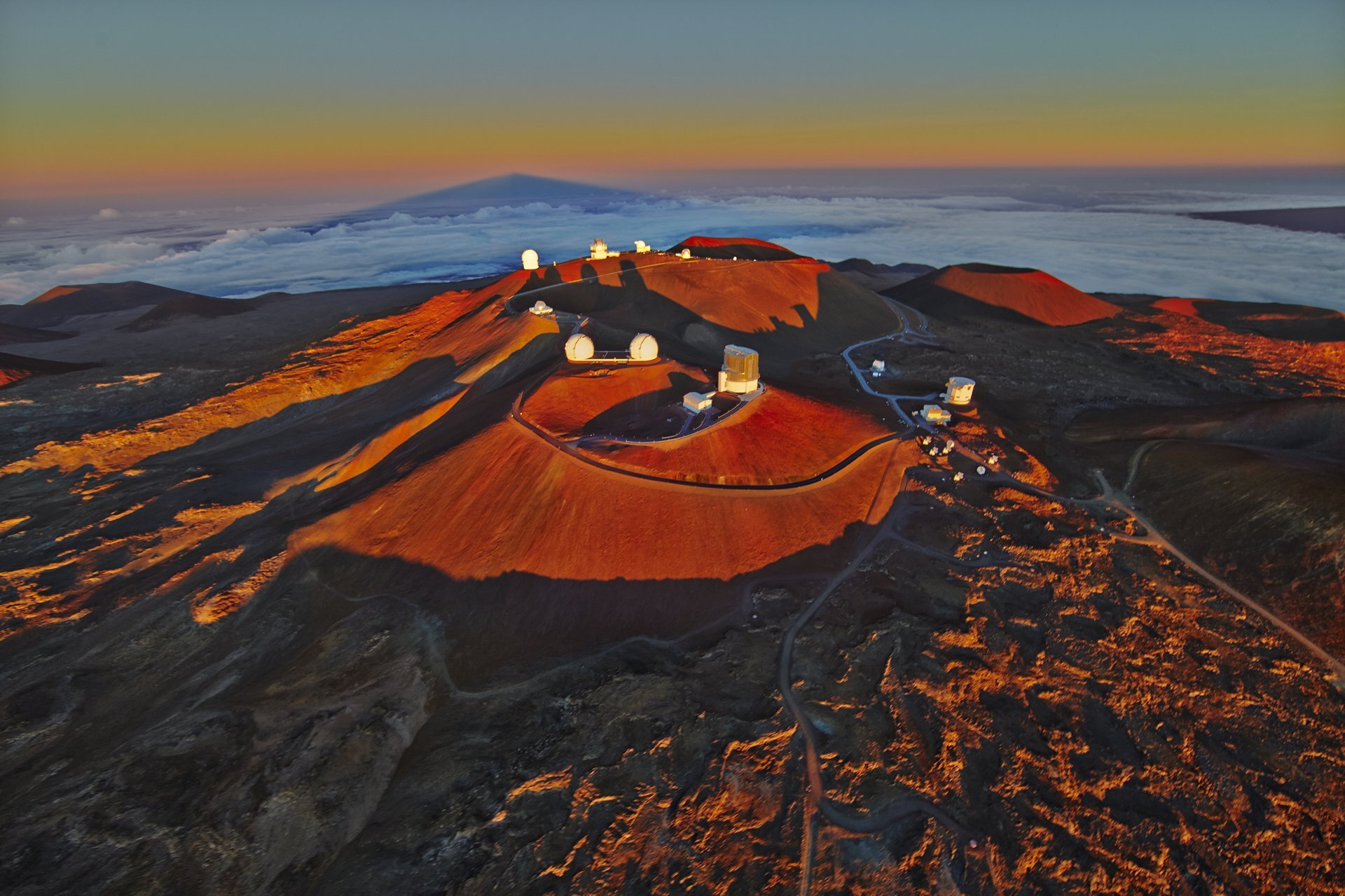 The telescopes atop Mauna Kea.